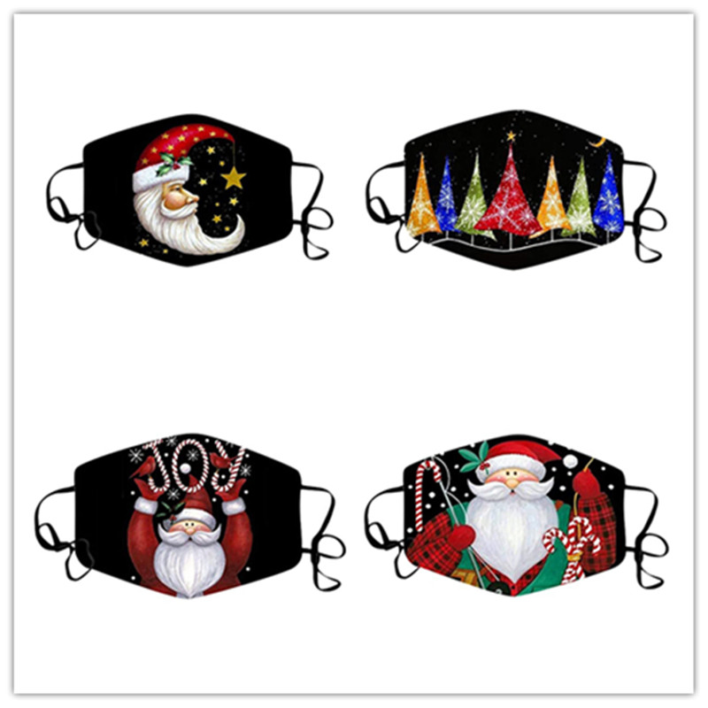 Custom Printing Washable Reusable 2 Ply 100% Cotton Christmas Face Mask