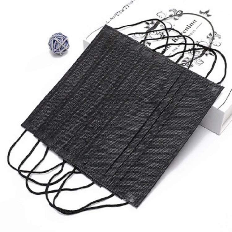 Protective Elastic Earloop Disposable 3ply Black Face Masks for Tattoo