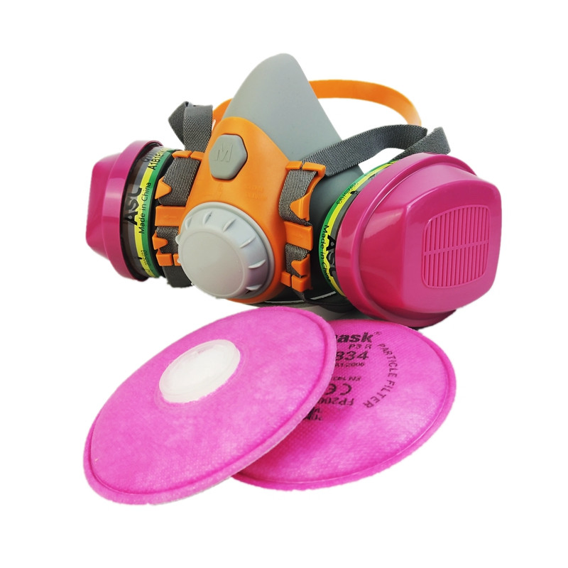 Half Face Mask Dual Active Carbon Filtering Silicone Air Purifying Respirator Mask