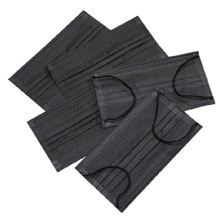 Protective Elastic Earloop Disposable 3ply Black Face Masks for Tattoo