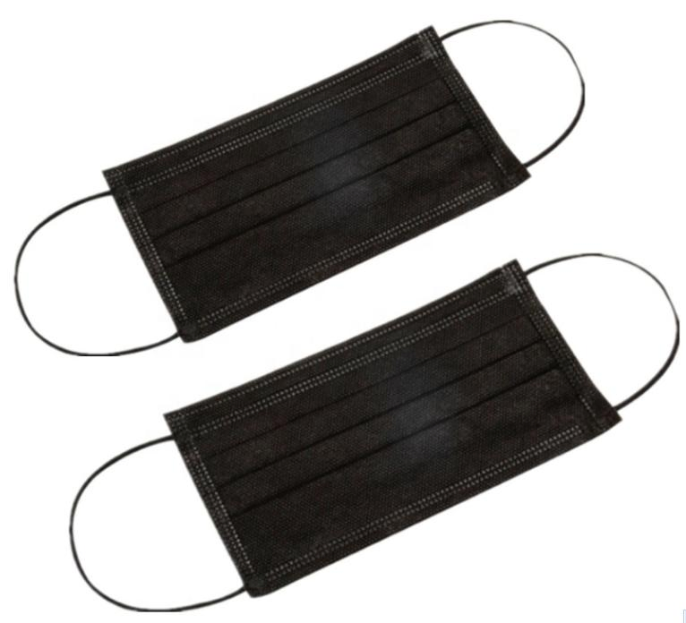 100% Promotion 3 Ply Non-Medical Black Color Anti Dust Polution Fog Non-Woven Melt-Blown Elastic Ear Band Disposable Breathable Adult Protective Face Mask