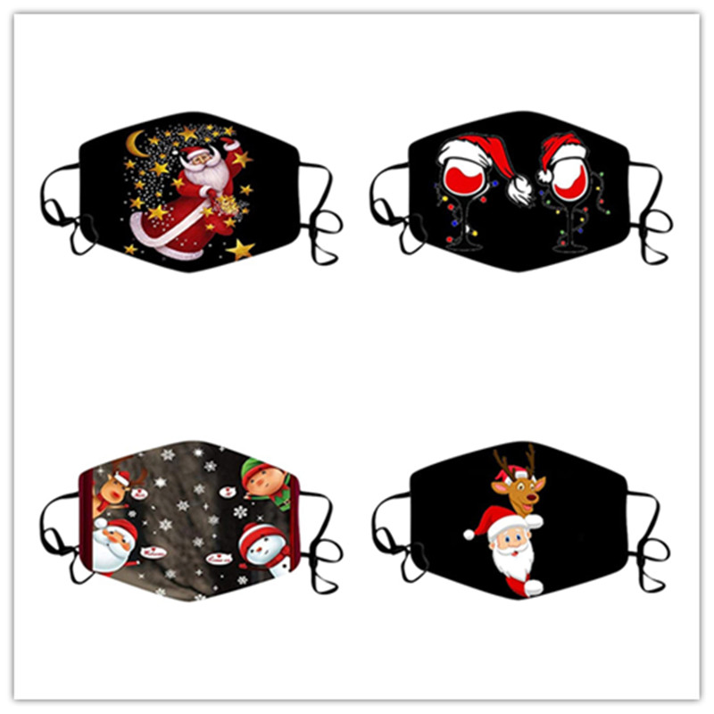Custom Printing Washable Reusable 2 Ply 100% Cotton Christmas Face Mask