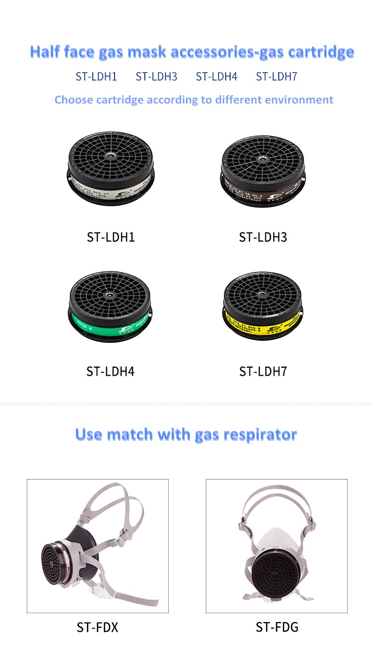 Chemical Anti-Toxic Half Face Gas Mask Respirator with Filter Round Style