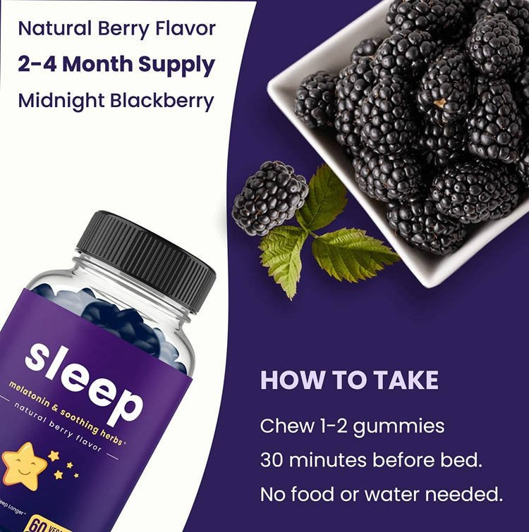 OEM Natural Sleep Aid Melatonin Gummies Candy for Quick Relaxation and Rest