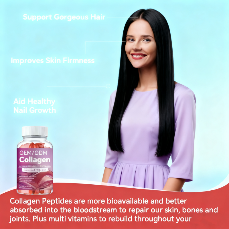 OEM Multivitamin Dietary Supplement Collagen Gummies Collagen Gummies with Biotin Vitamins Factory Direct Sales