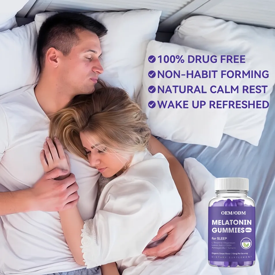 Effective Sleep Aid Health Supplements Blueberry Flavor Magnesium Melatonine Sleeping Gummies