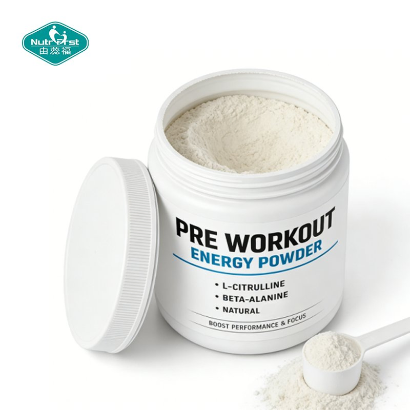 OEM Private Label Pre Workout Powder with L Citrulline Beta Alanine Tyrosine Taurine Energy and Performance Support