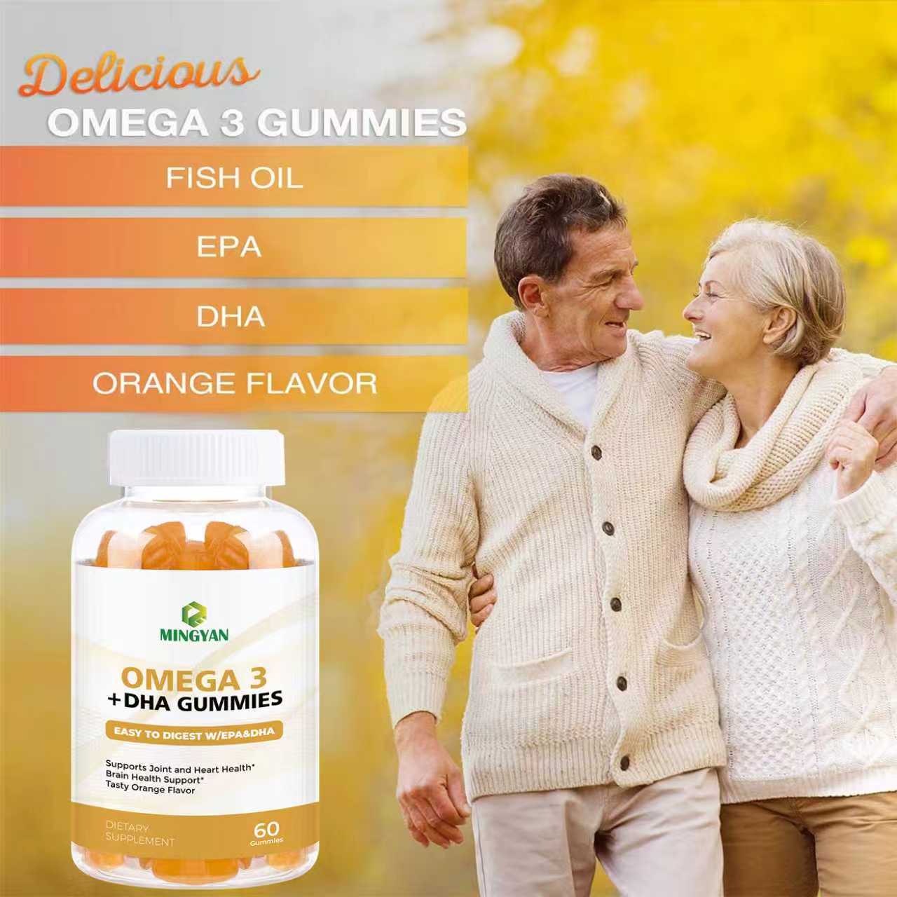 OEM/ODM Omega 3 + DHA Fish Oil Gummies Complex Vitamins Minerals Daily Supplements Joint Flexibility Heart Health Brain
