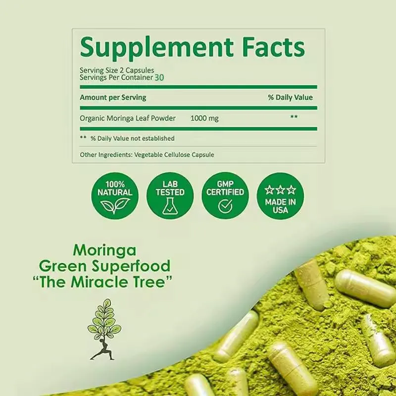 OEM Wholesale Price Bulk Pure Organic Superfood Green Powder Organic Moringa Leaf Blend Powder Moringa Leaf Powder