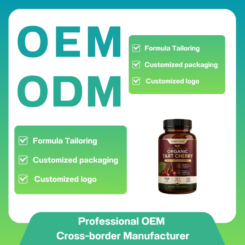 Private Label Pure Organic Tart Cherry Vegan Capsules Joint Health Dietary Supplement