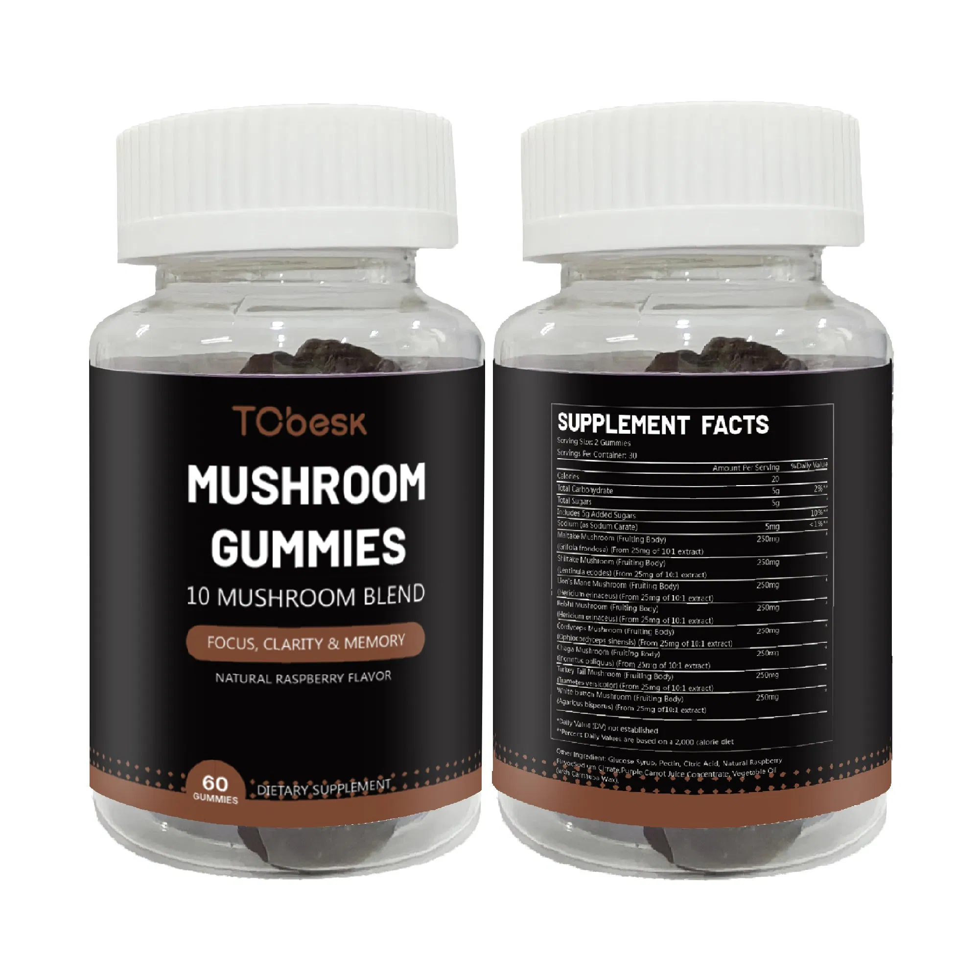Hot Selling Tcbesk Mushroom Gummies Support Calm Sleep Enhance Immunity Dietary Supplements for Adults