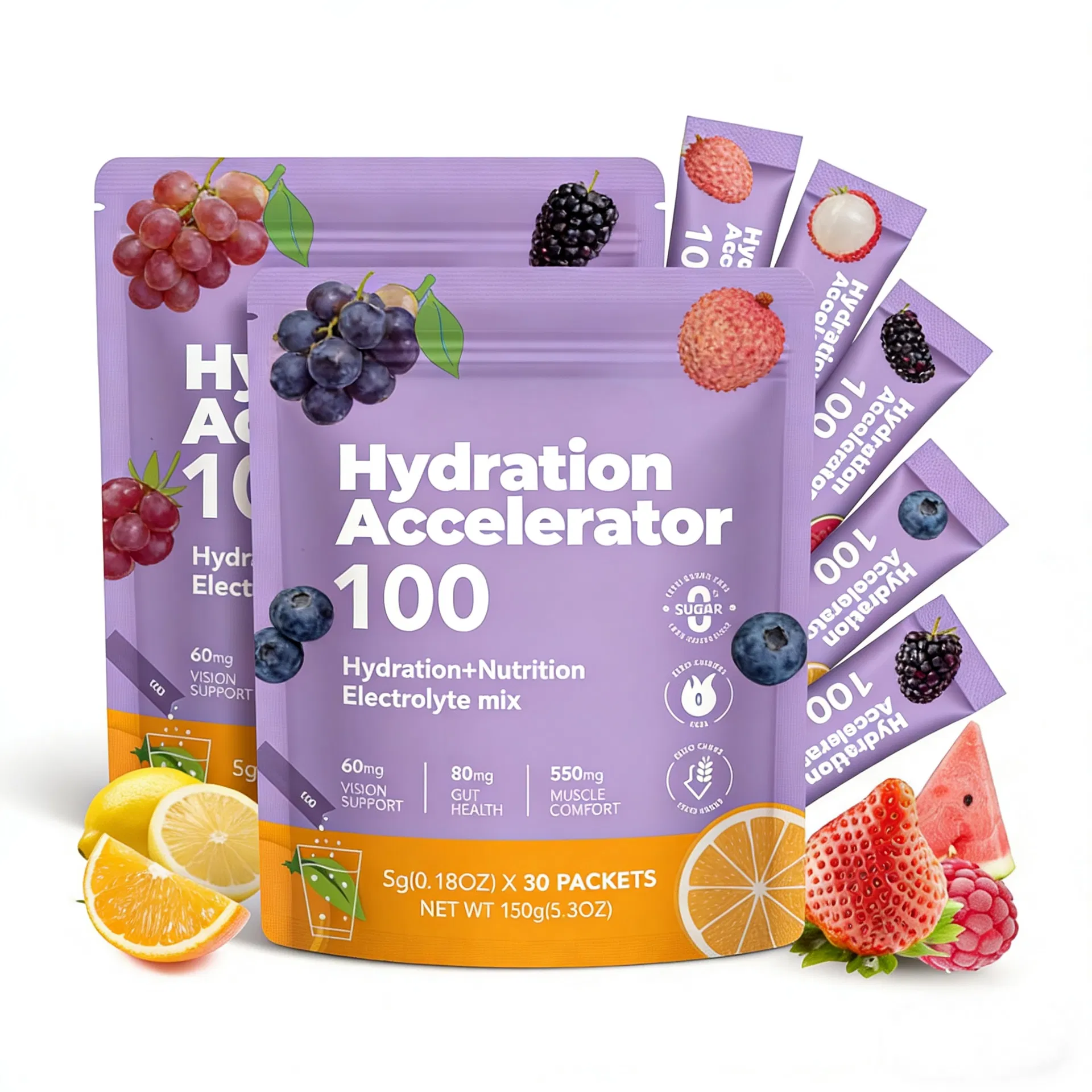 Quick Hydration Fruit Electrolyte Powder Mix for Active Lifestyles