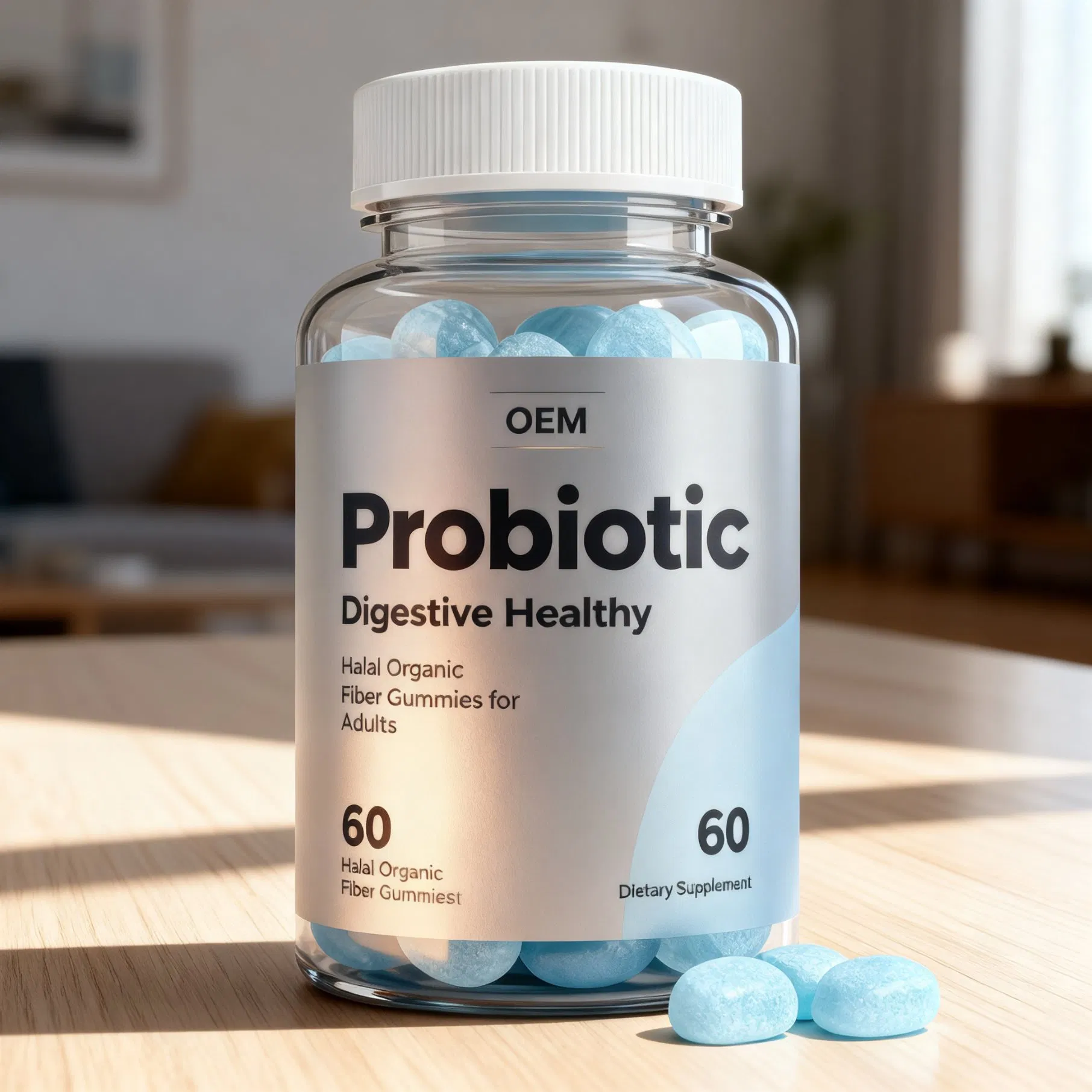 Probiotic Fiber for Digestive Health Halal Organic Adult Gummies OEM Private
