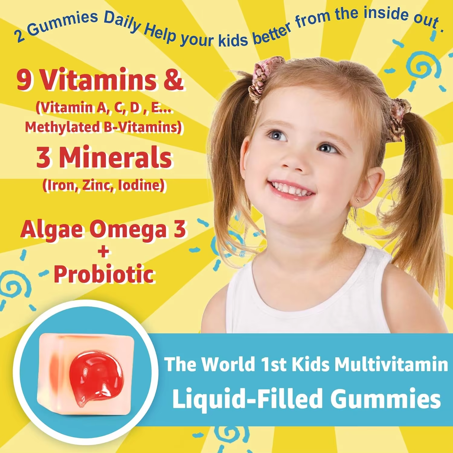 Factory Private Label Growth Kids Multivitamins Vegan Mineral Teen Baby Essential Supplement Multivitamin Gummies for Children