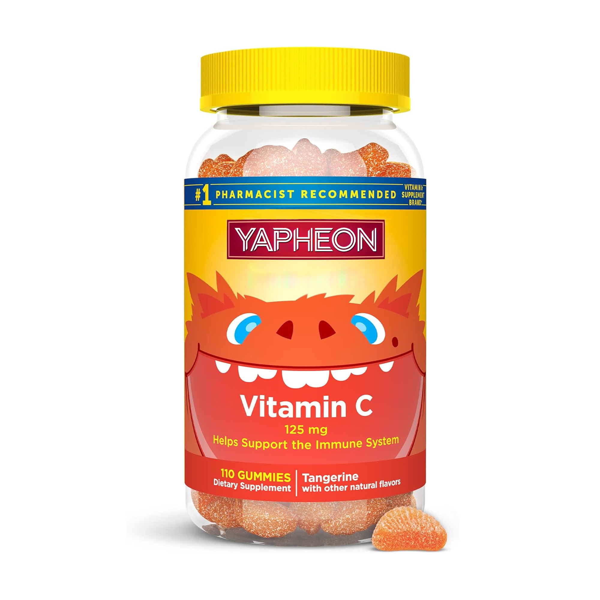 Children Vitamin C Orange Shape Fruit Flavour Multivitamin Gummies Dietary Immune Support Health Supplement