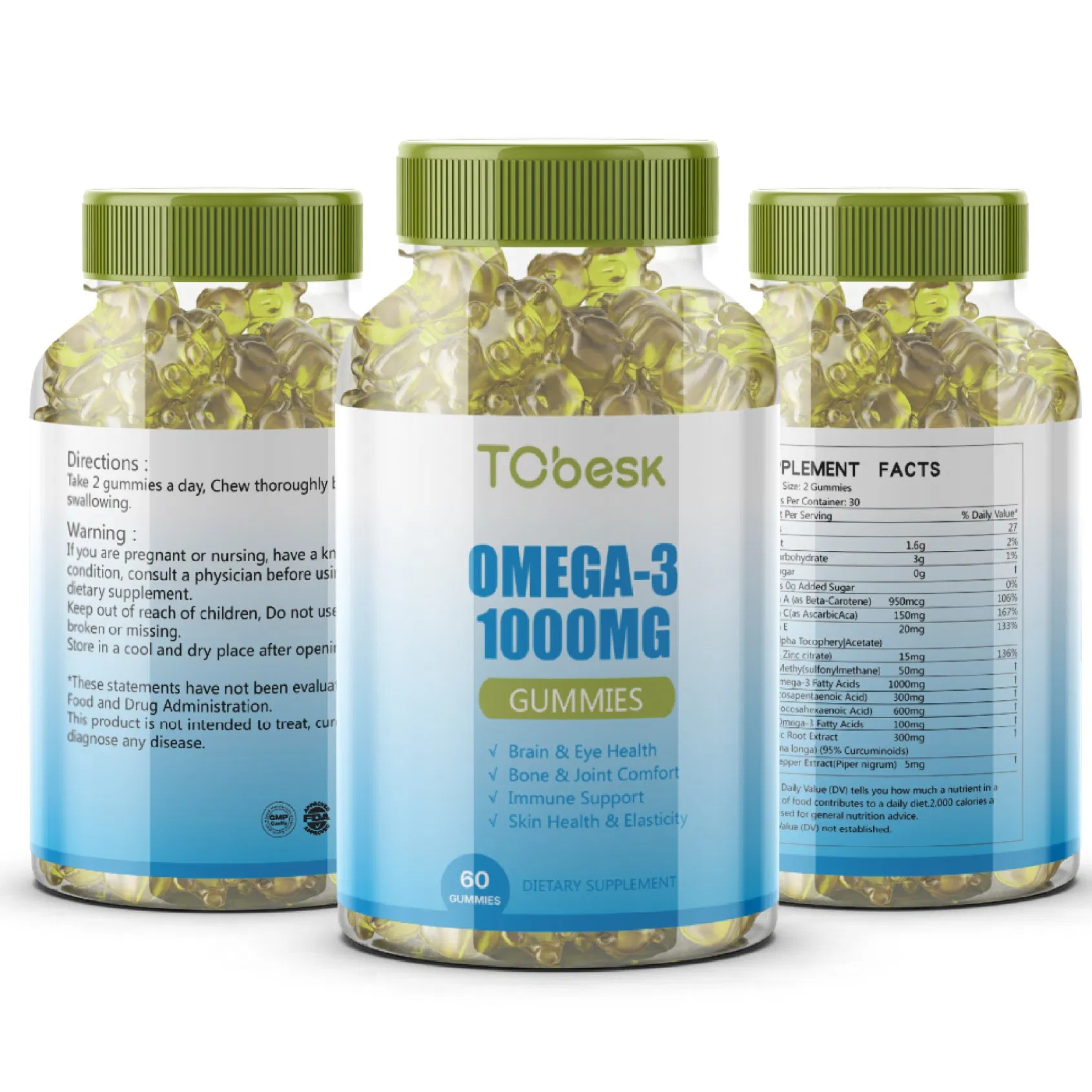 Tcbesk Adults Omega Gummies Reduce Inflammation Improve Immunity and Support Heart Health