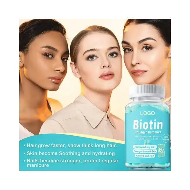 Multinutrient Biotin Collagen Gummies, Low Sugar Formula, All-in-One Beauty Support for Hair, Skin and Nails Care
