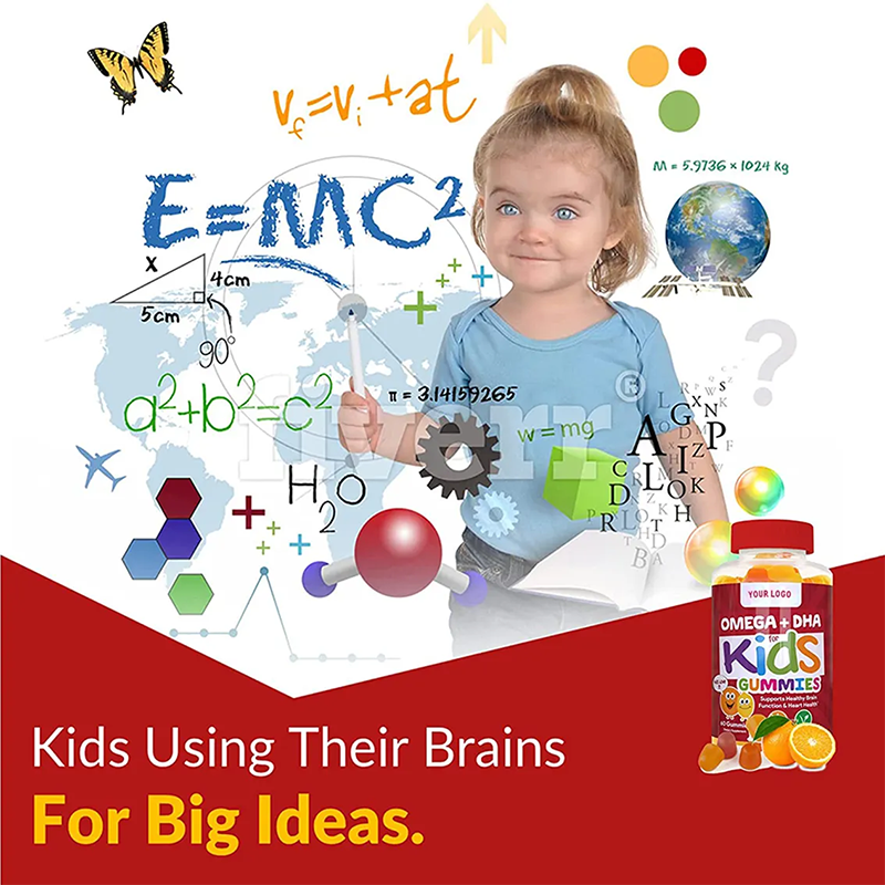 OEM Wholesale Pure Kids Multivitamin DHA Omega 3 6 9 Gummies
