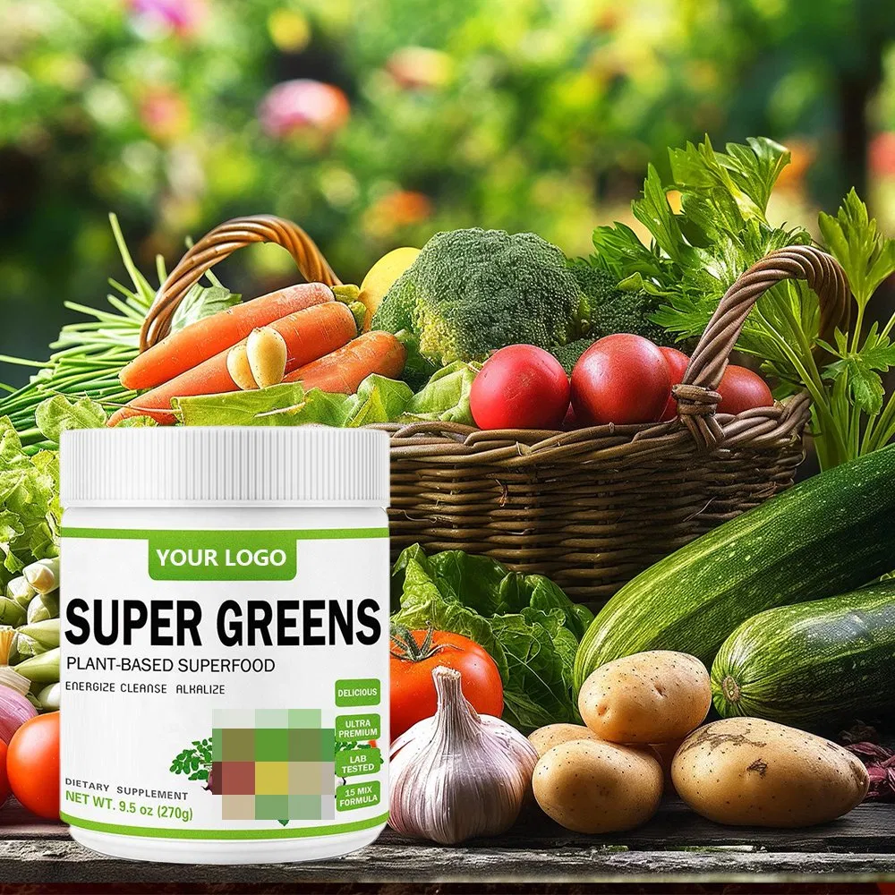 OEM/ODM Super Greens Plant-Based Superfood Energize Cleanse Alkalize Weight Loss Powder Drink