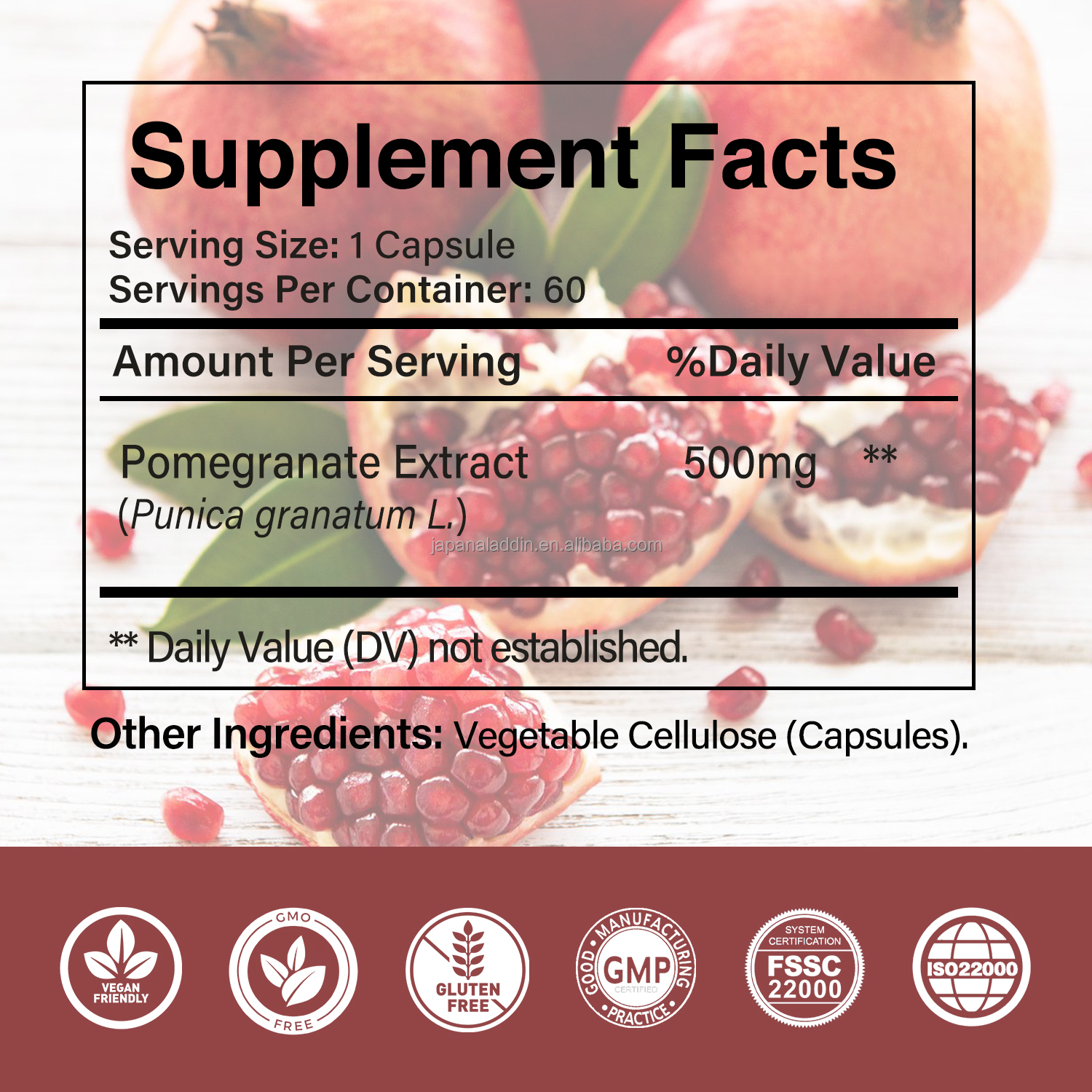 OEM ODM Hot Selling Herbal Supplements Pomegranate Extract Capsules Antioxidant Support
