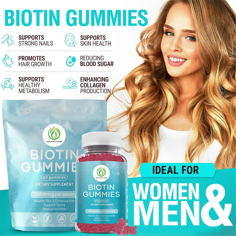 Wholesale Organic Natural Vegan Biotin Collagen Gummies Adult Women's Beauty Skin Whitening Hair Nails Support