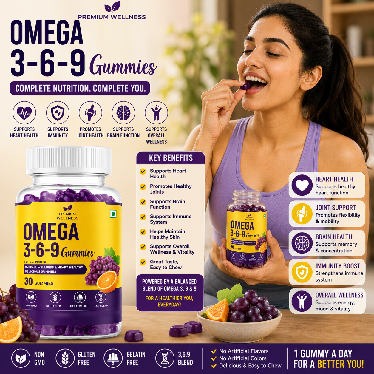 Bulk Supply Omega Fatty Acid Gummies High Quality Omega 3-6-9 Gummies for Daily Health, Vitality &amp; Nutritional Wellness Support