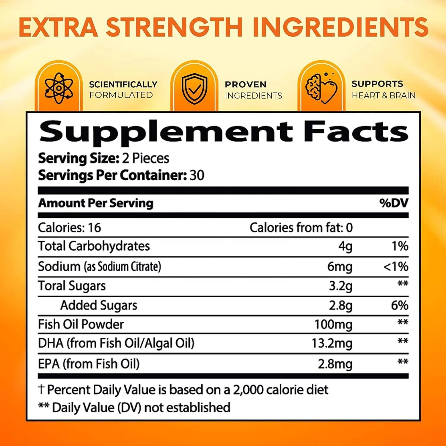 AegleWell Omega-3 Fish Oil Gummies 60 Count DHA EPA Brain Heart &amp; Eye Health Support Adult Supplement OEM/ODM Customizable