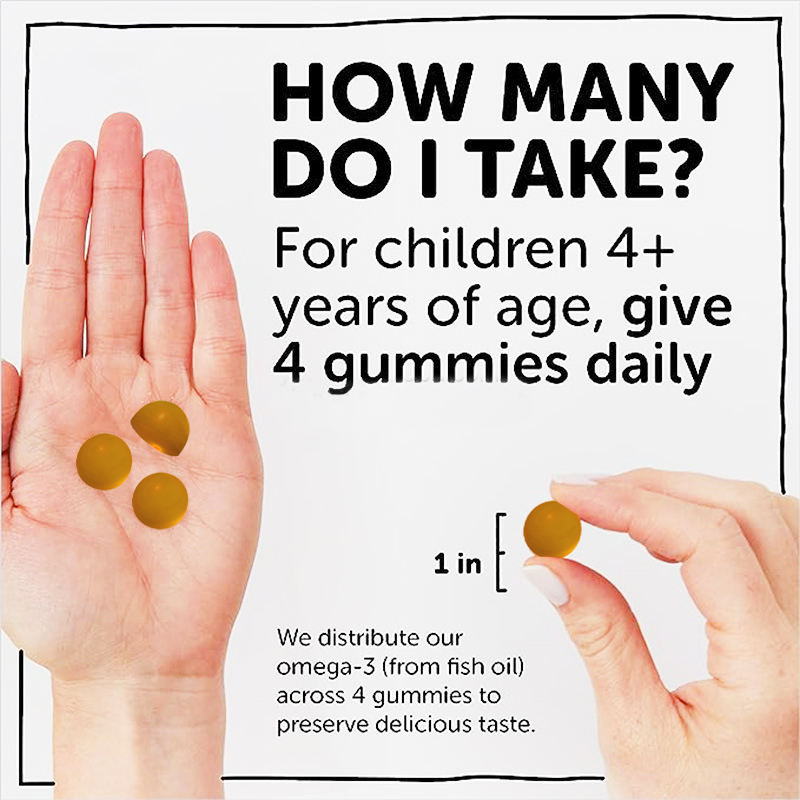 OEM Private Label Kids &amp; Adult Multivitamin Organic Omega 3 Gummies Fish Oil DHA &amp; EPA for Immune &amp; Bone Support Children Growth