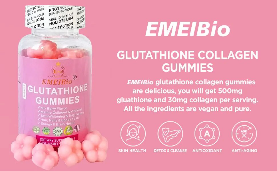 Self-Branded Brightening Skin Tone Probiotic Gummies Whitening Dietary Supplement Melatonin Skin Whitening Gummy