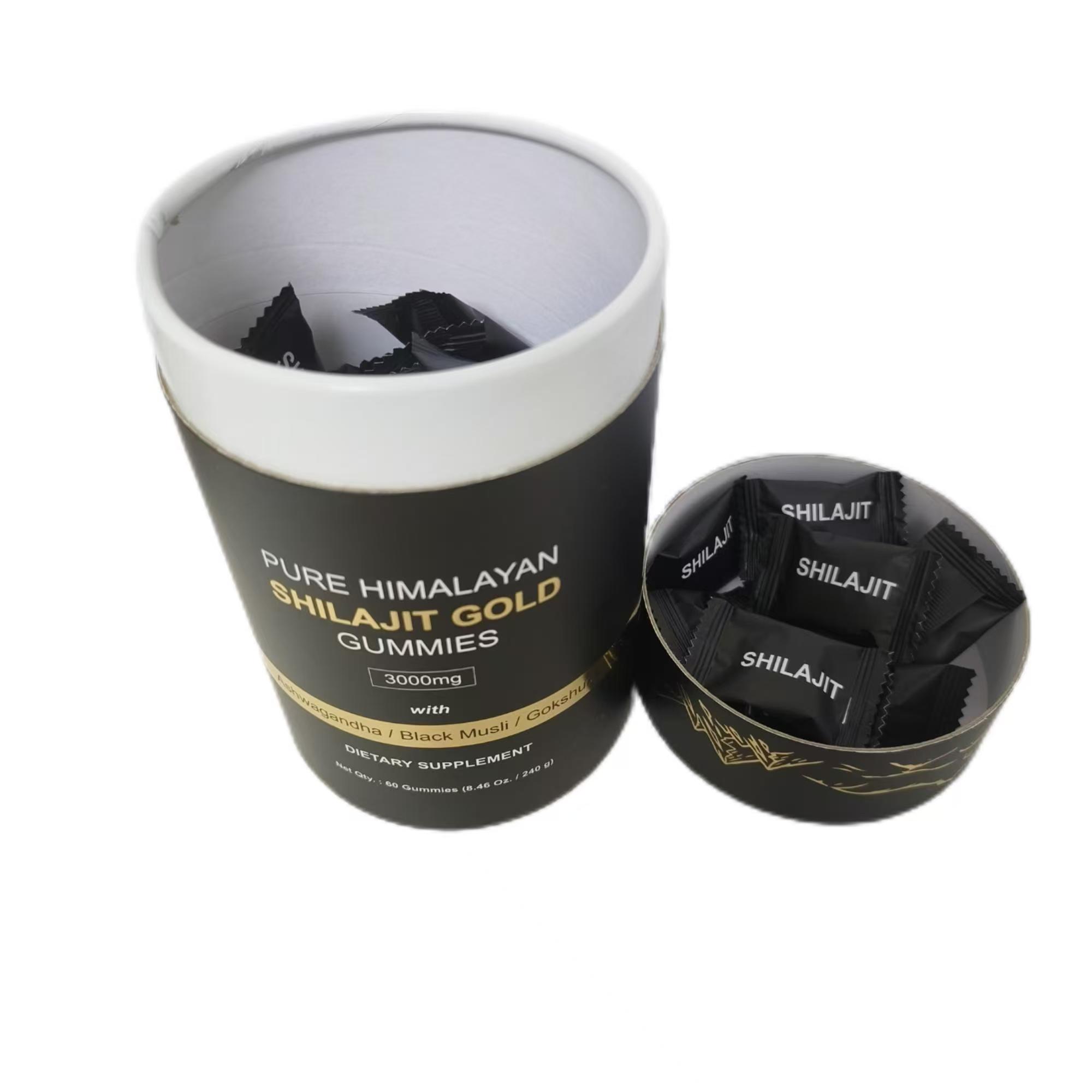 Gold Shilajit Gummy Candy Dietary Fiber Pure Himalayan Organic Shilajit Fudge Healthcare Supplement Shilajit Gummies