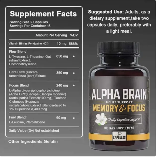 OEM Alpha Brain Cognitive Support, Memory & Focus Supplement