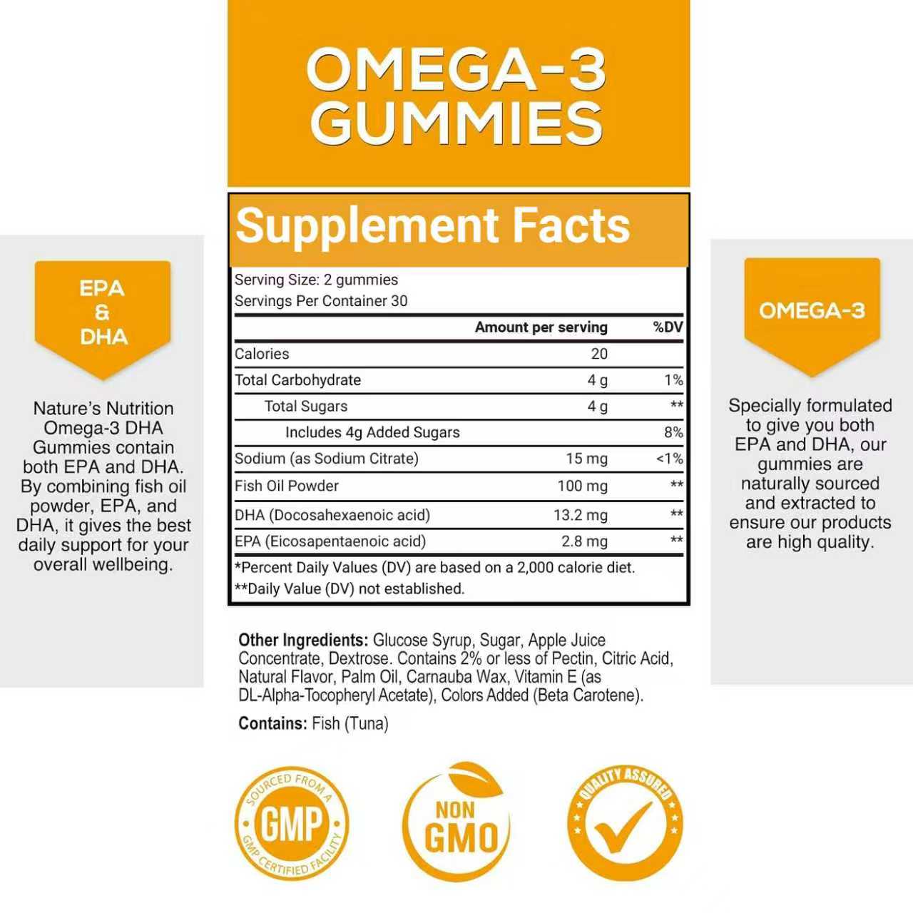 OEM/ODM Omega 3 + DHA Fish Oil Gummies Complex Vitamins Minerals Daily Supplements Joint Flexibility Heart Health Brain