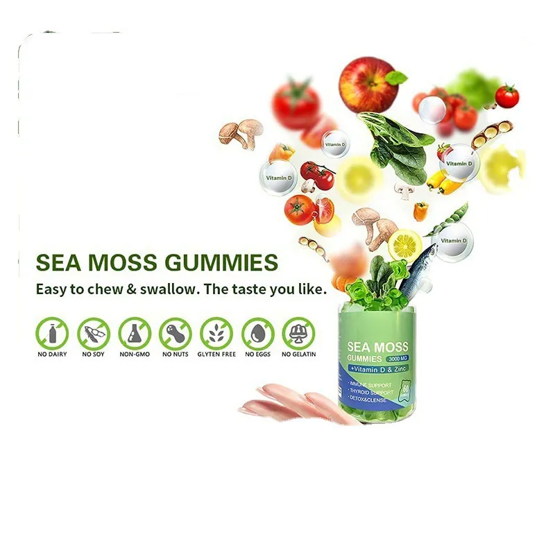OEM Private Label Sea Moss Gummies Support Immunity and Thyroid Health