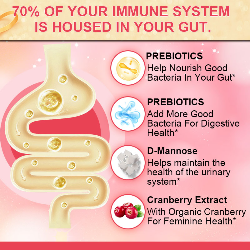Private Label Vaginal Heathy Food Gut Immune Vitamin Women's Probiotic Gummies Supplements