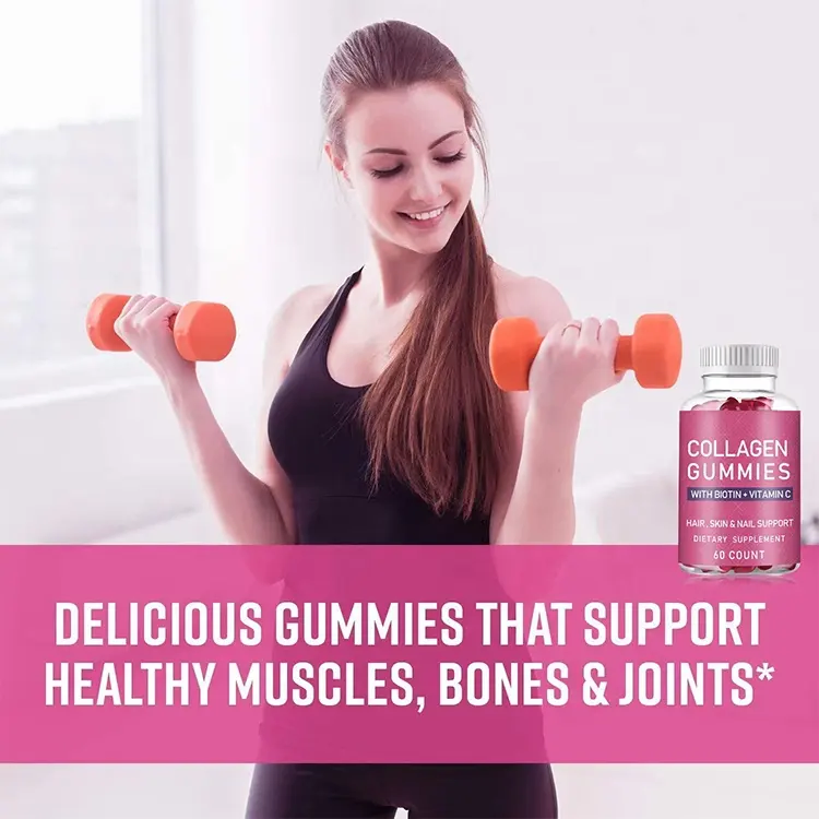 Biochealth GMP Vegan Collagen Gummies for Hair, Nails, &amp; Skin Type I and Ll with Zinc Vitamin E &Cbiotin for Hair Growth