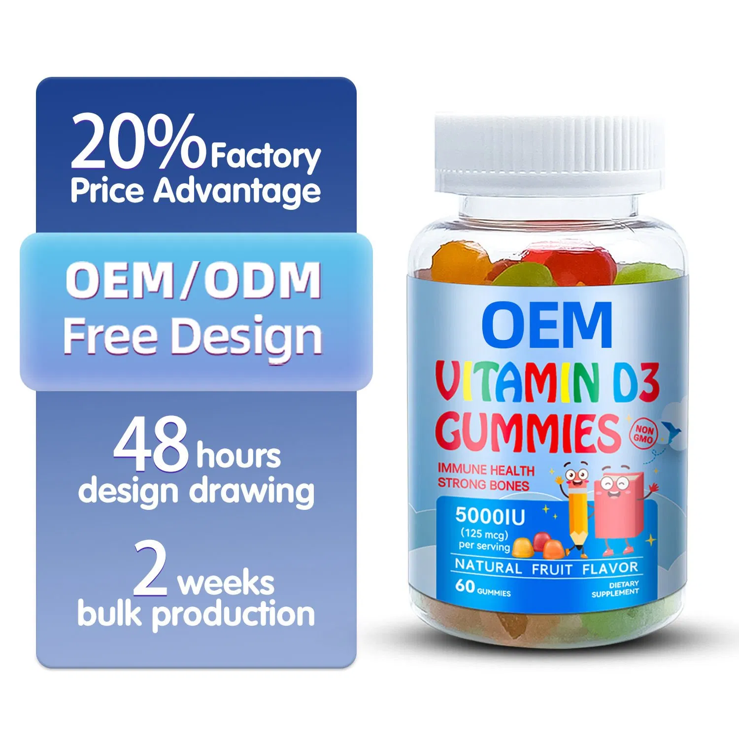 Maximise Immunity, Strengthen Bones with D3 + K2 + Sodium, Daily Health Support Vitamin D3 + K Gummies for Kids