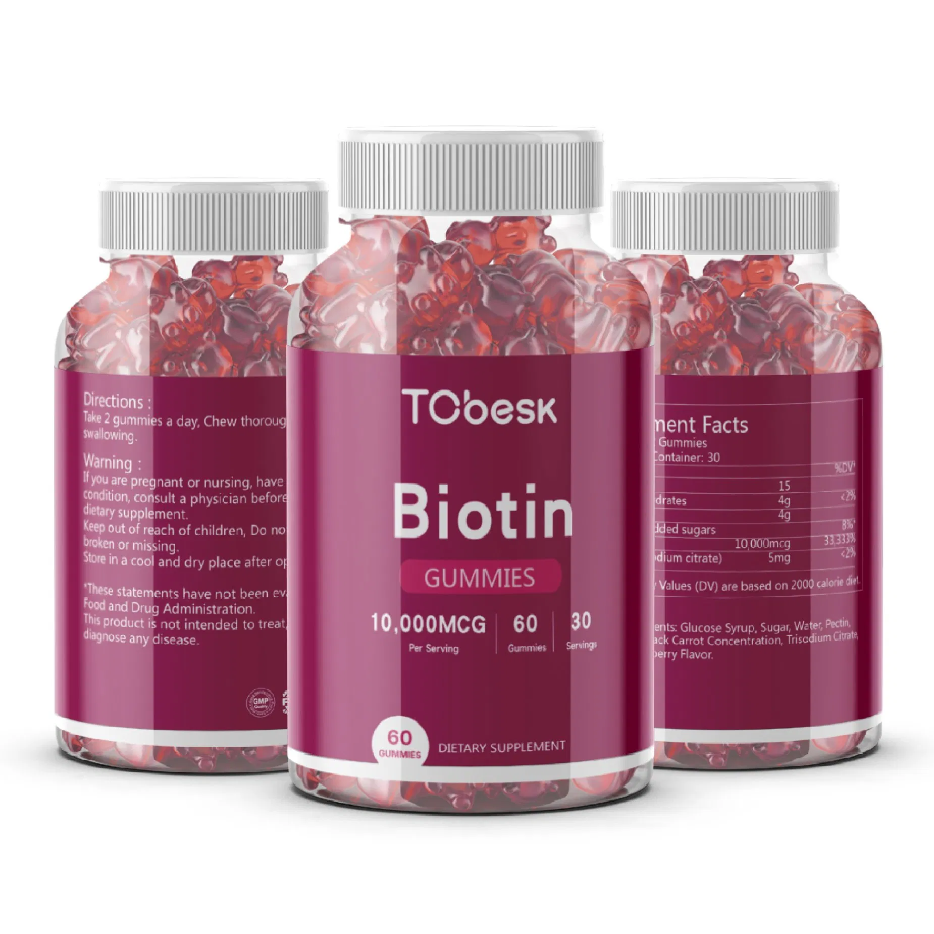 Tcbesk Biotin Gummies Alleviate Skin Aging Hair Nails Care Strengthen Brittle Nails Improve Skin Elasticity
