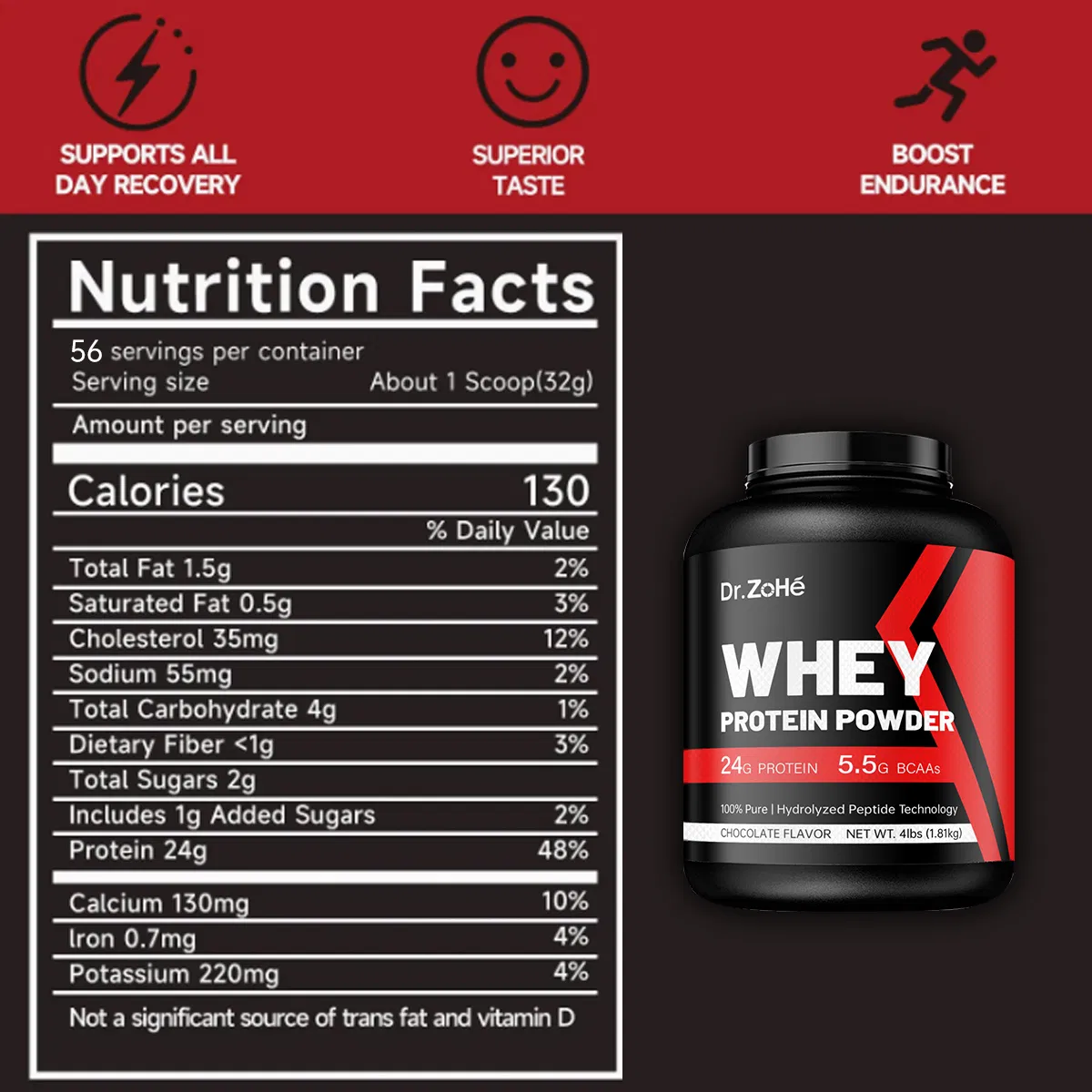 OEM Bcaas Premium Whey Protein Isolate Powder
