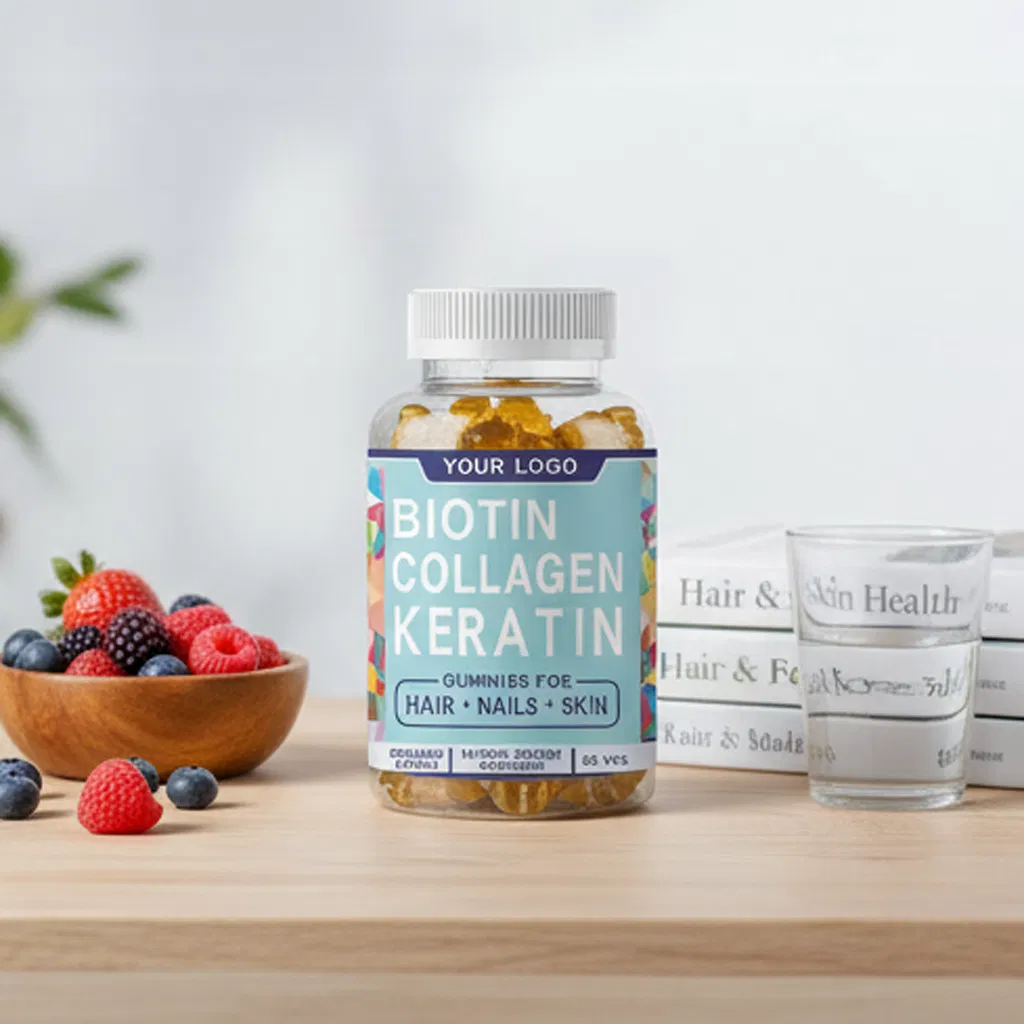 Private Label Vitamin and Supplements Bear Vegan Biotin Collagen Gummies Hair Supplement Hair Skin Nails From China
