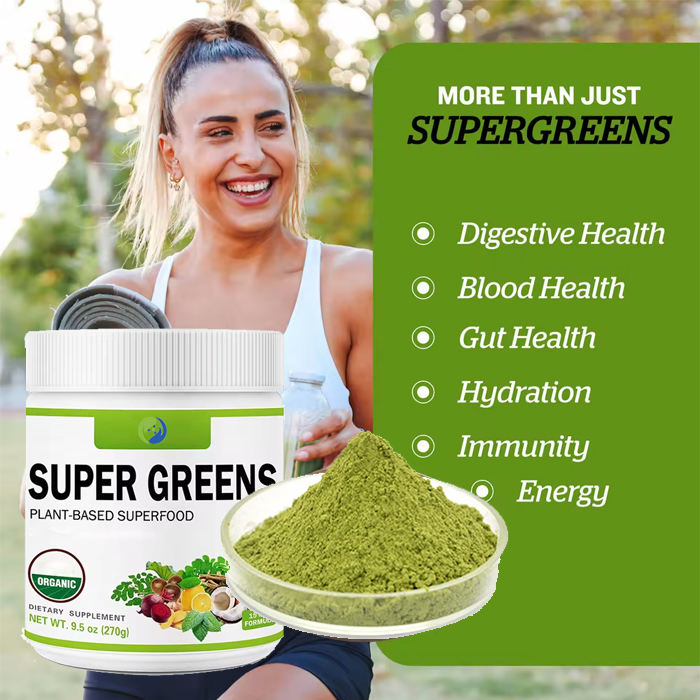 Ausreson OEM Energy Support Supplement Vegan Superfood Organic Detox Super Greens Powder