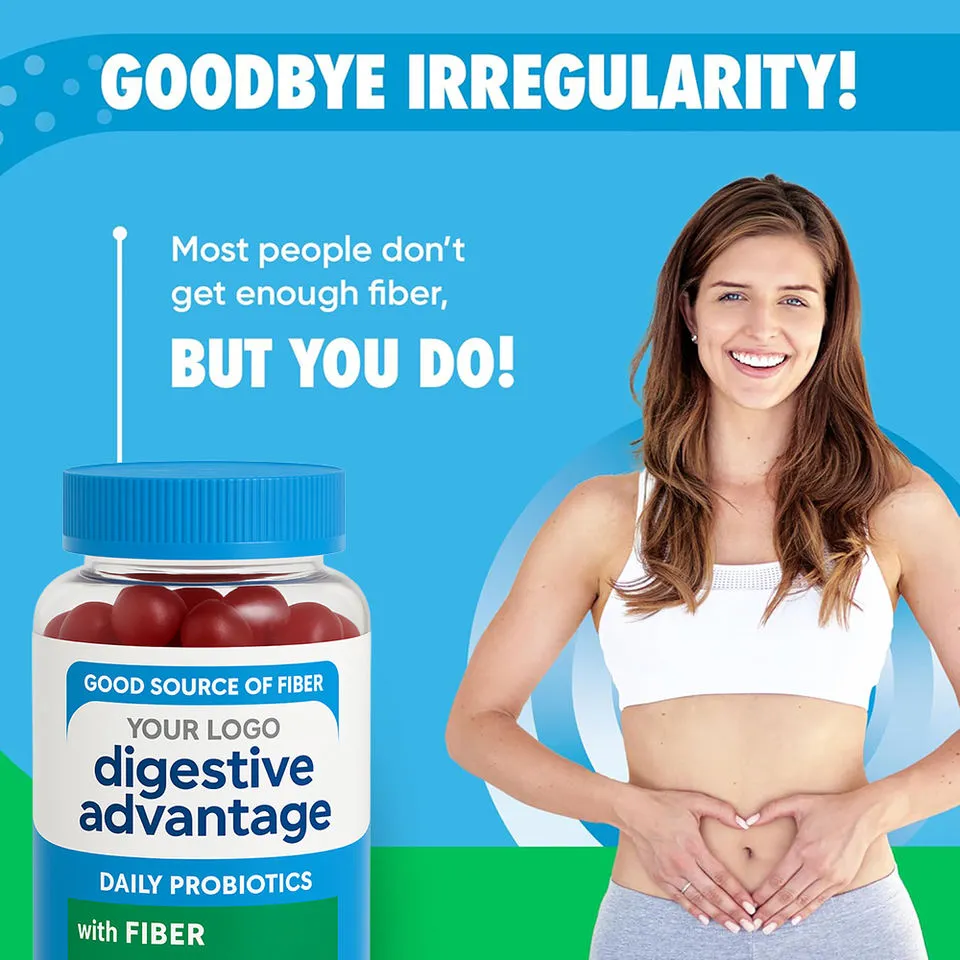 OEM Factory Prebiotic Fiber Probiotic Digestive Gummies 1 Billion Cfu Gut Health Slim Support