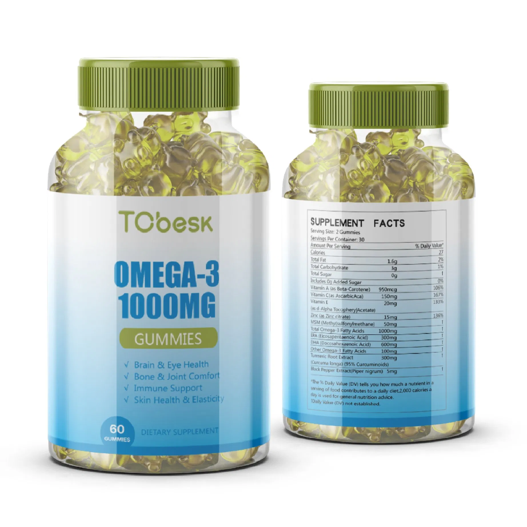Tcbesk Adults Omega Gummies Reduce Inflammation Improve Immunity and Support Heart Health