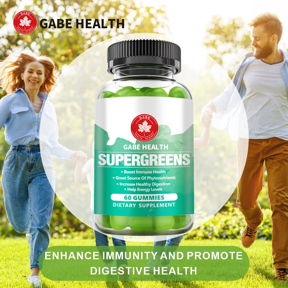 Supergreens Gummies, 40+ Organic Superfoods, Probiotics & Enzymes for Energy, Digestion, Gut Health & Bloating