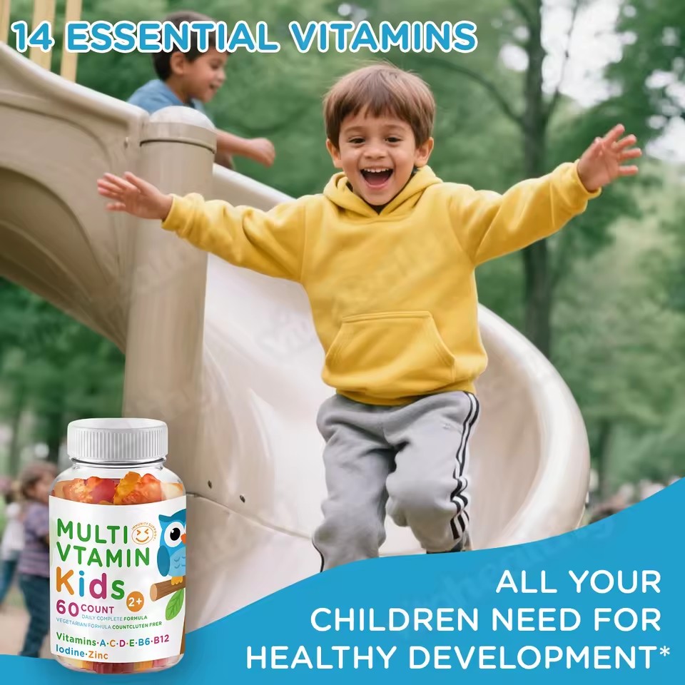 Kids Multivitamin Gummies Immune Support Minerals Vitamin A,C,D,E,B Zinc Chewable Supplement