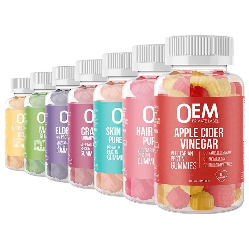 Private Label Apple Cider Vinegar Gummies Sea Moss Vitamin Candy Ashwagandha Supplement Gummy Vitamin Biotin Collagen Gummies
