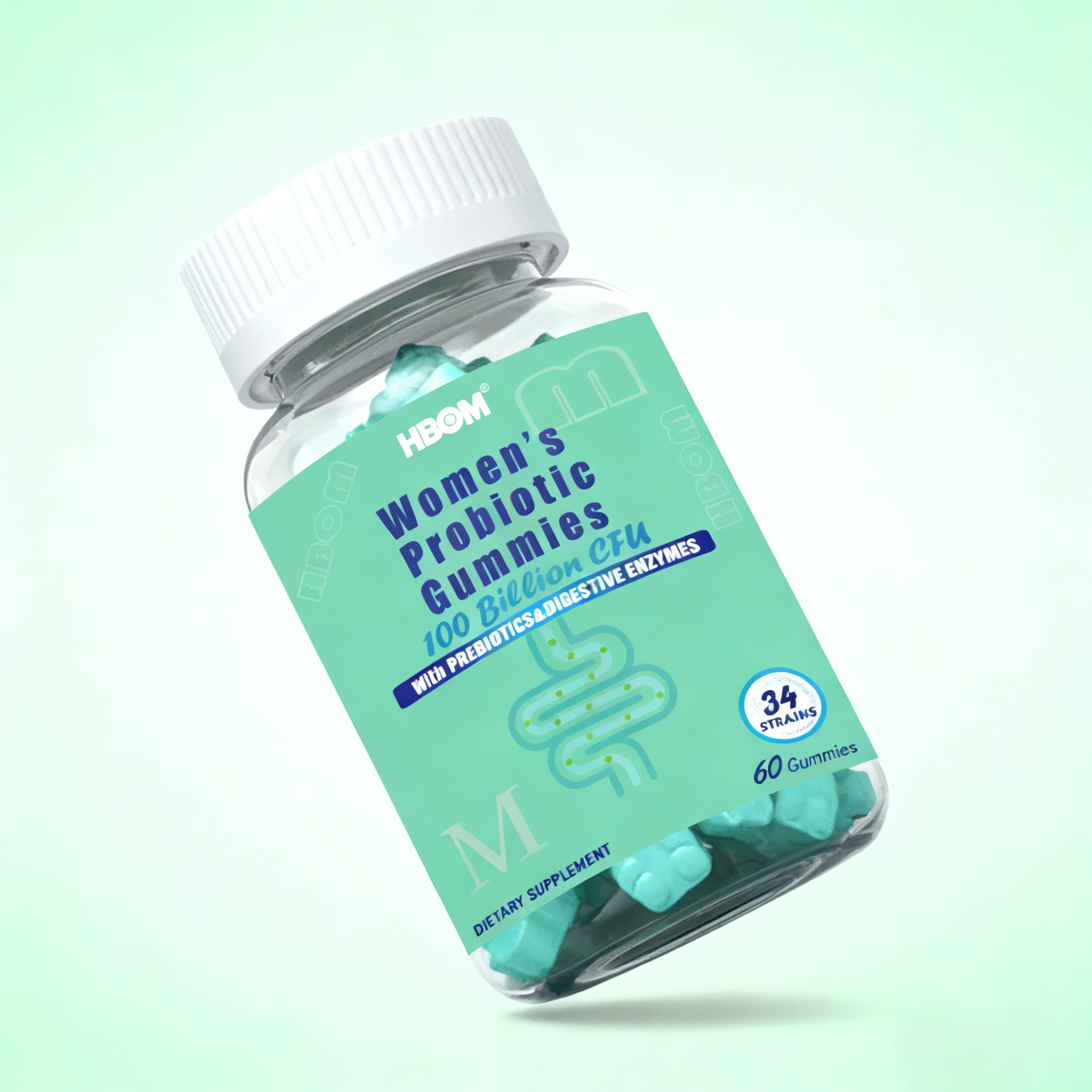 Sugar Free Dietary Fiber and Probiotic Gummies Gummy Multivitamins With Fiber Gummies Supplement for Men Women Digestive Health