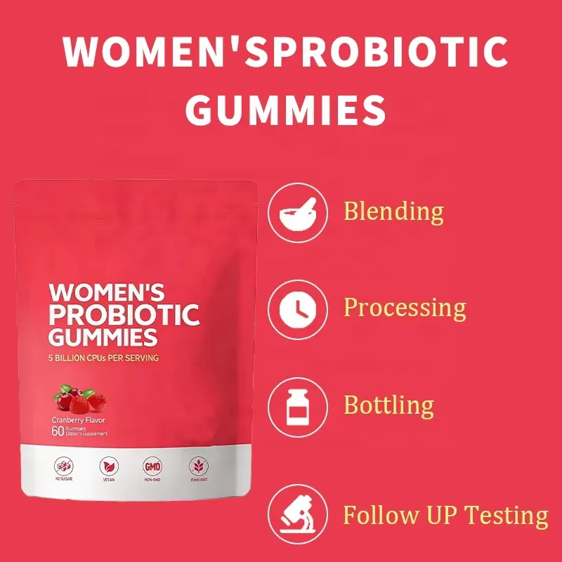 5 Billion Cfus Cranberry Probiotic Gummies for Digestive Wellness