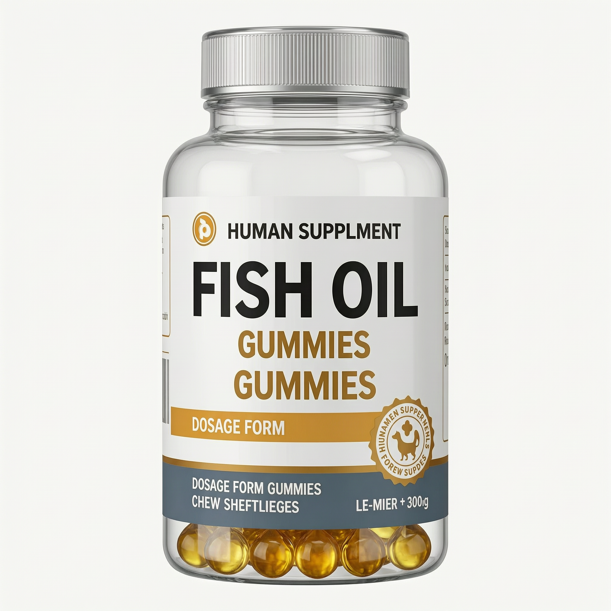 Premium Omega-3 Fish Oil Gummies Salmon Source Essential Fatty Acids EPA DHA Support Heart Brain Wellness for Adults