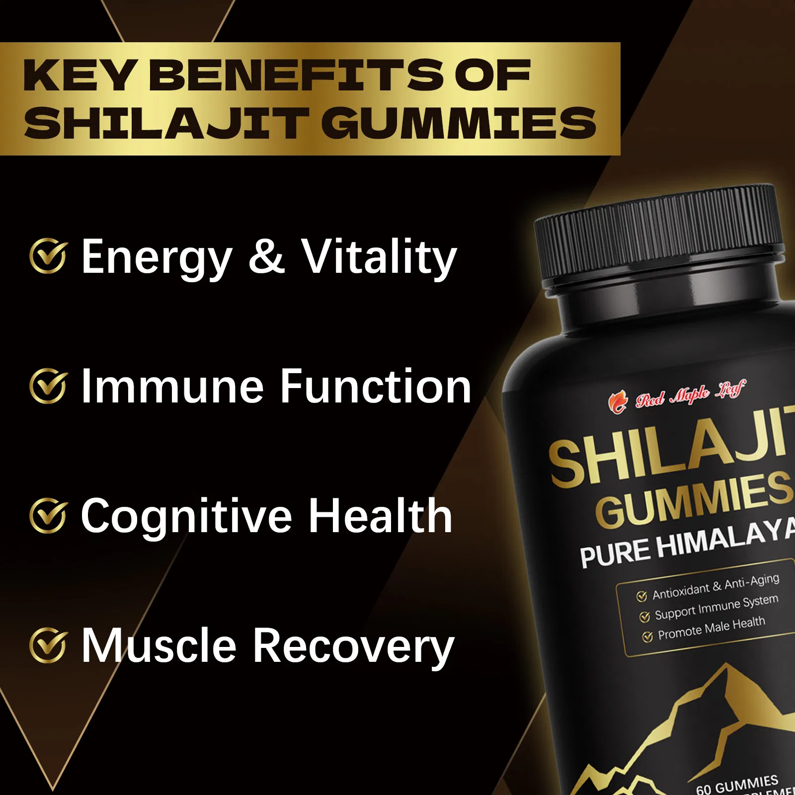 Shilajit Gummies Supports Energy, Immunity, Stress Relief & Male Health