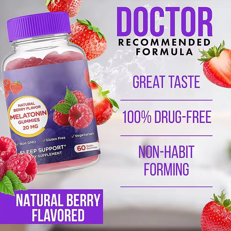Private Label High Quality Factory Supplement Bedtime Deep Sleeping Gummies Nighttime Sleep Aid Gummy Melatonin Gummies